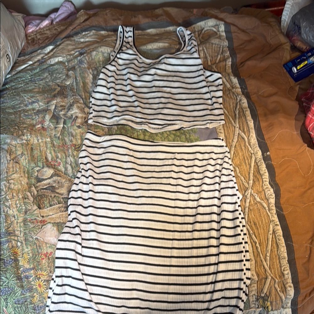 Striped Black and White Tank Dress